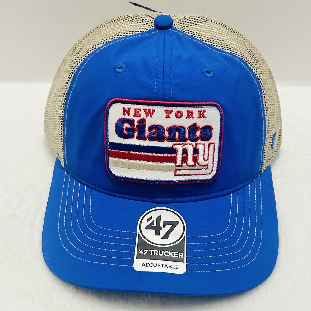 '47 Brand New York Giants Campscape Trucker Hat Cap Adjustable Snap Blue NFL - Picture 2 of 5